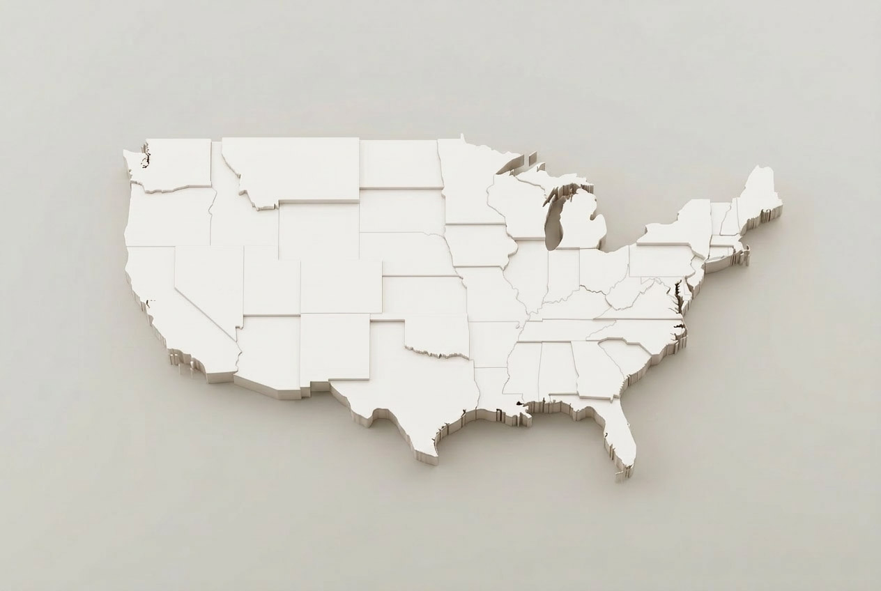 3D relief map of the United States
